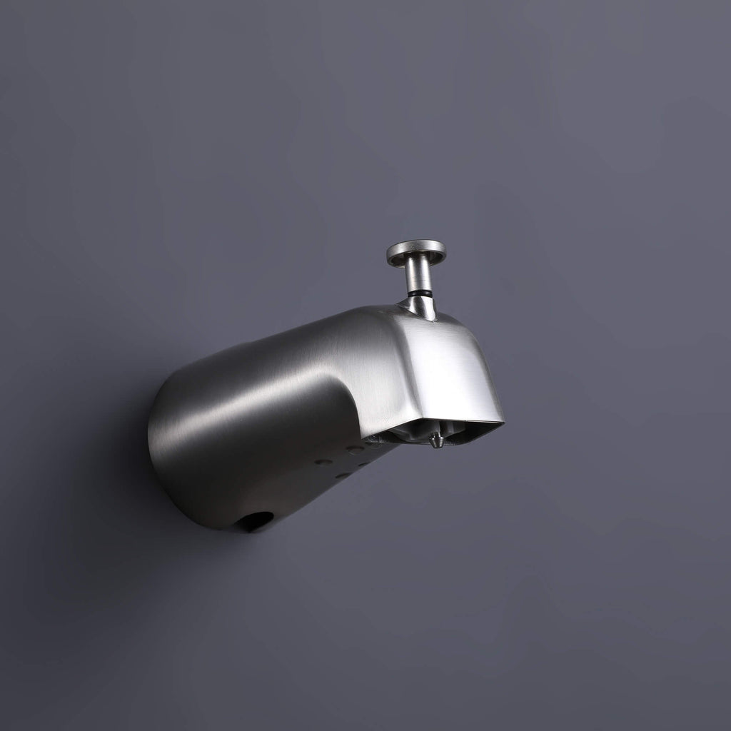 Modern Round Rain Shower System with 5-Function Spray and Integrated Tub Spout