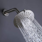 Modern Round Rain Shower System with 5-Function Spray and Integrated Tub Spout