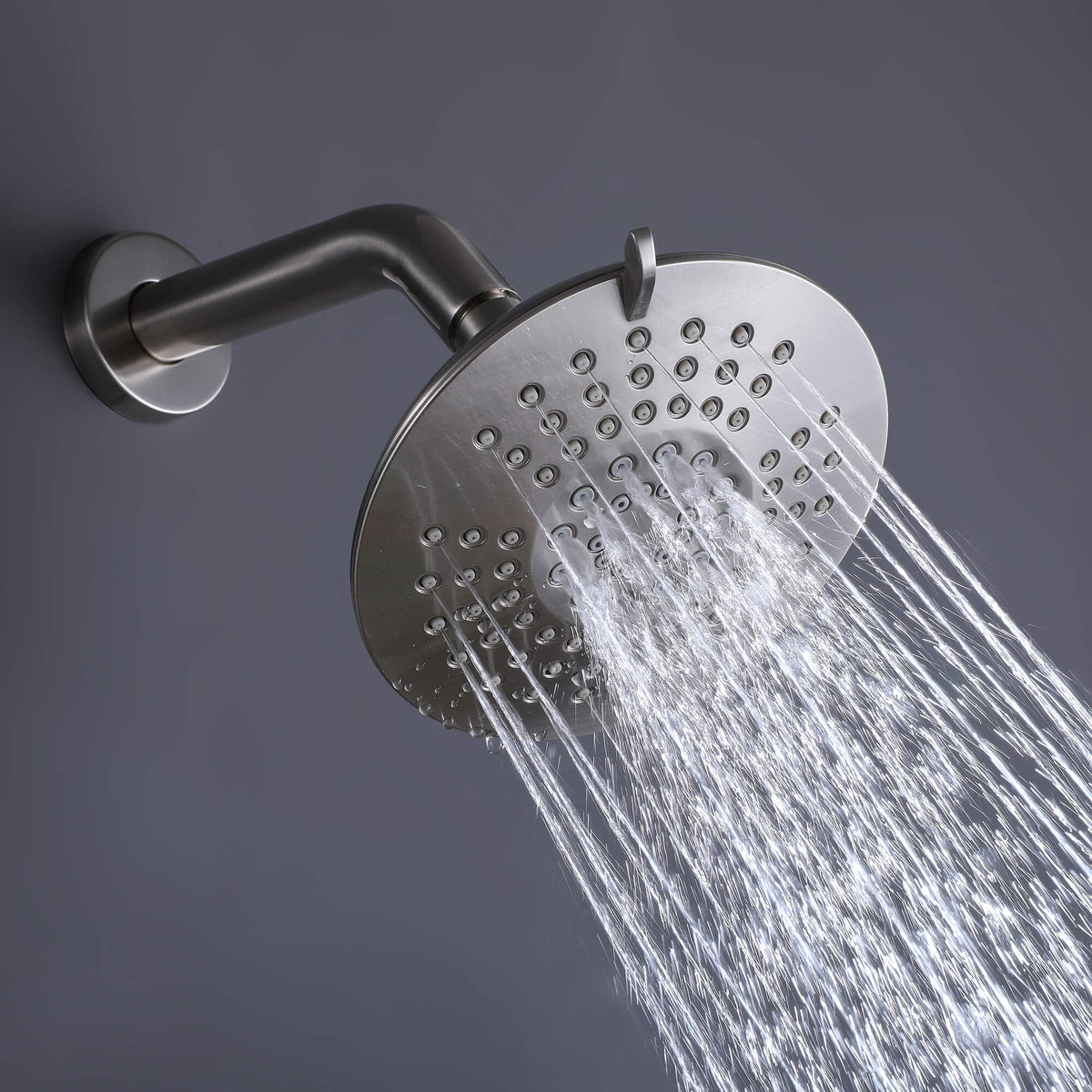 Modern Round Rain Shower System with 5-Function Spray and Integrated Tub Spout
