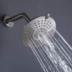 Modern Round Rain Shower System with 5-Function Spray and Integrated Tub Spout