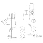 Modern Round Rain Shower System with 5-Function Spray and Integrated Tub Spout