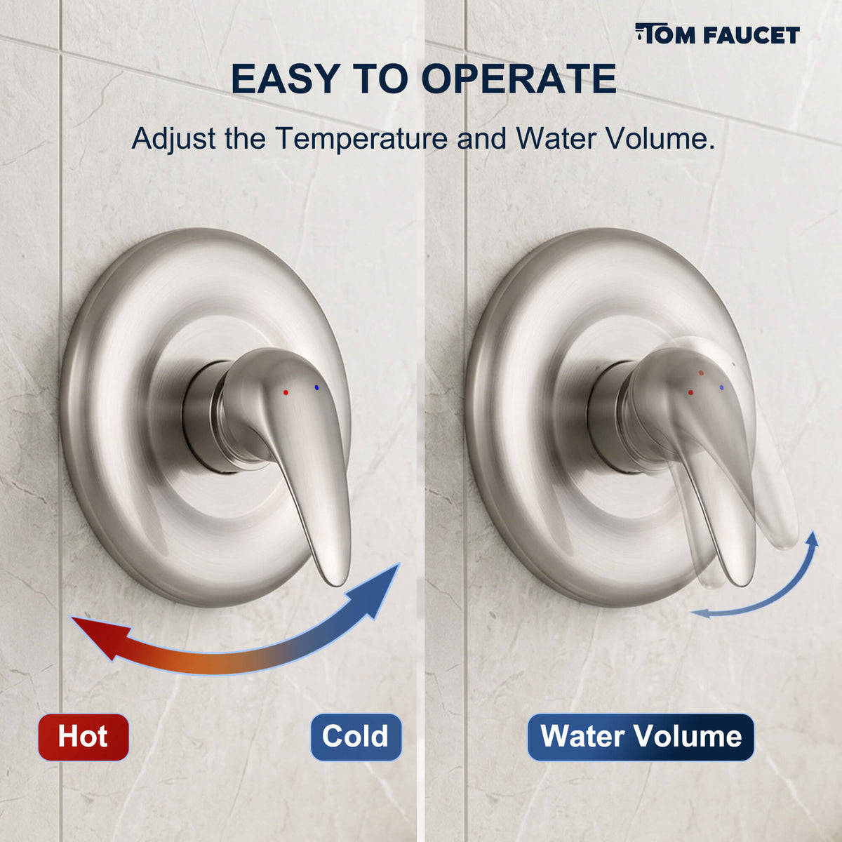 Modern Round Rain Shower System with 5-Function Spray and Integrated Tub Spout