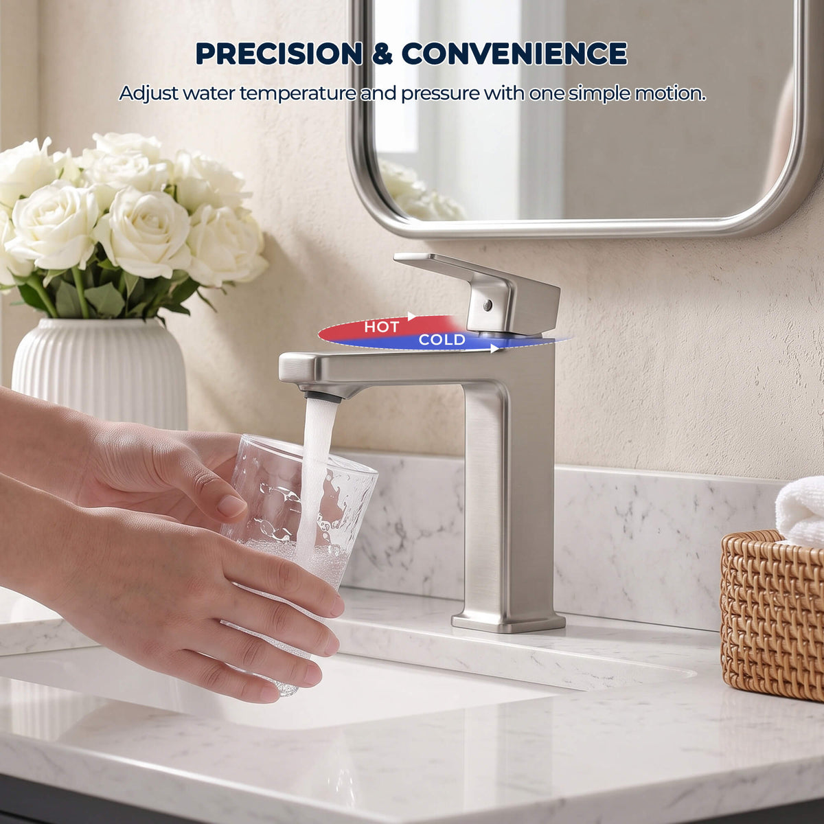Modern Single-Hole Single-Handle Bathroom Sink Faucet