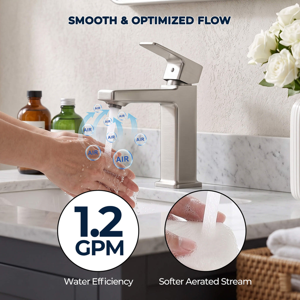 Modern Single-Hole Single-Handle Bathroom Sink Faucet