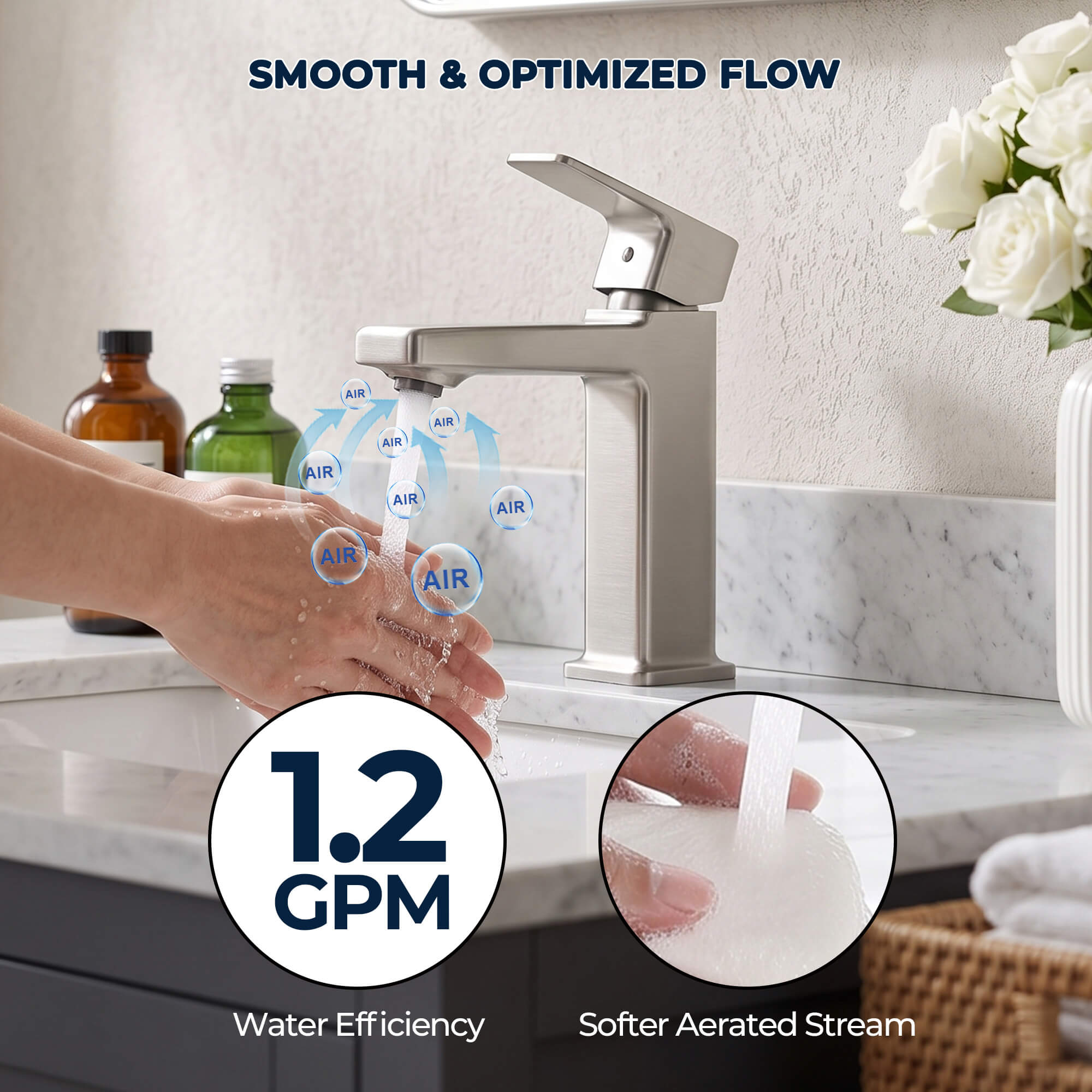 Modern Single-Hole Single-Handle Bathroom Sink Faucet