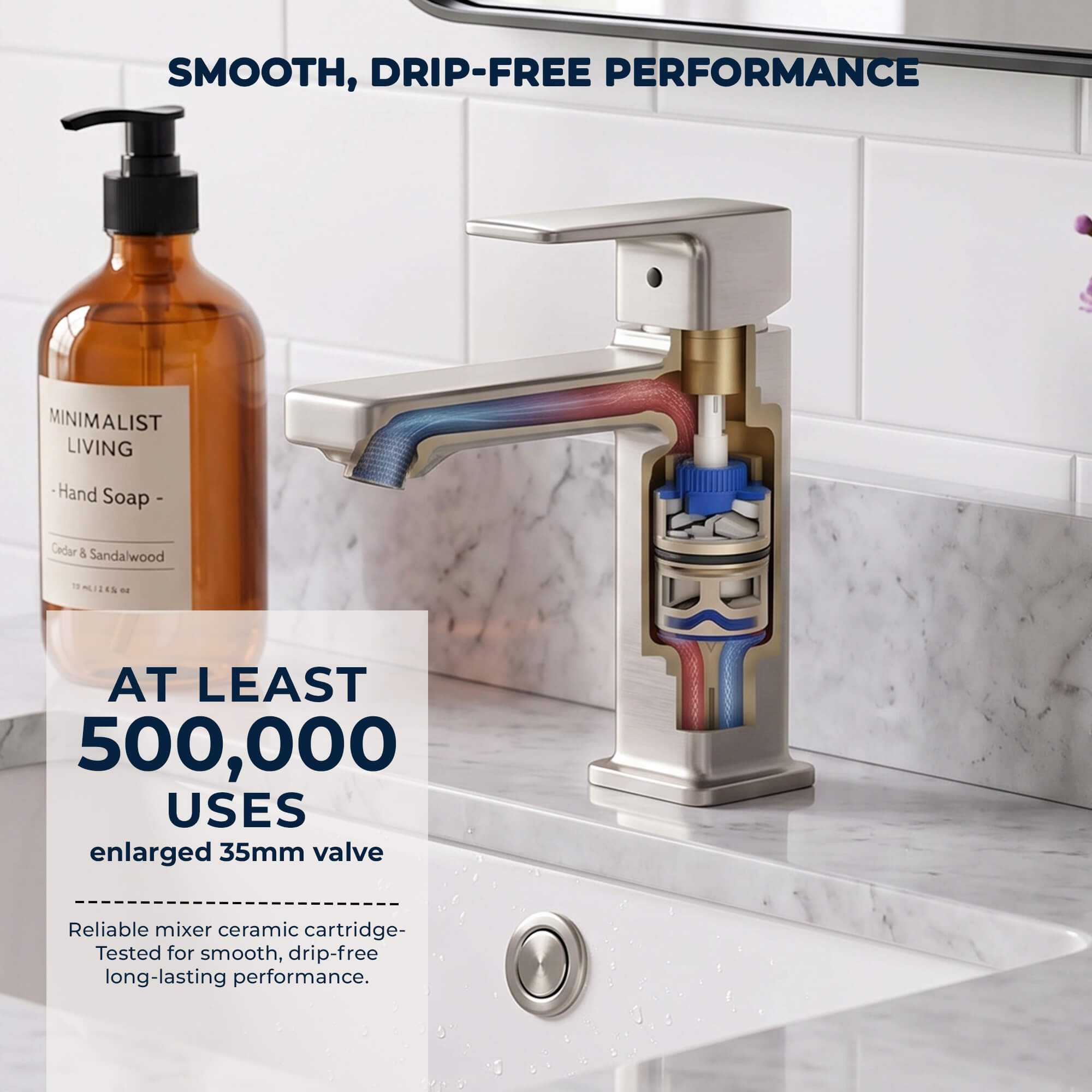 Modern Single-Hole Single-Handle Bathroom Sink Faucet