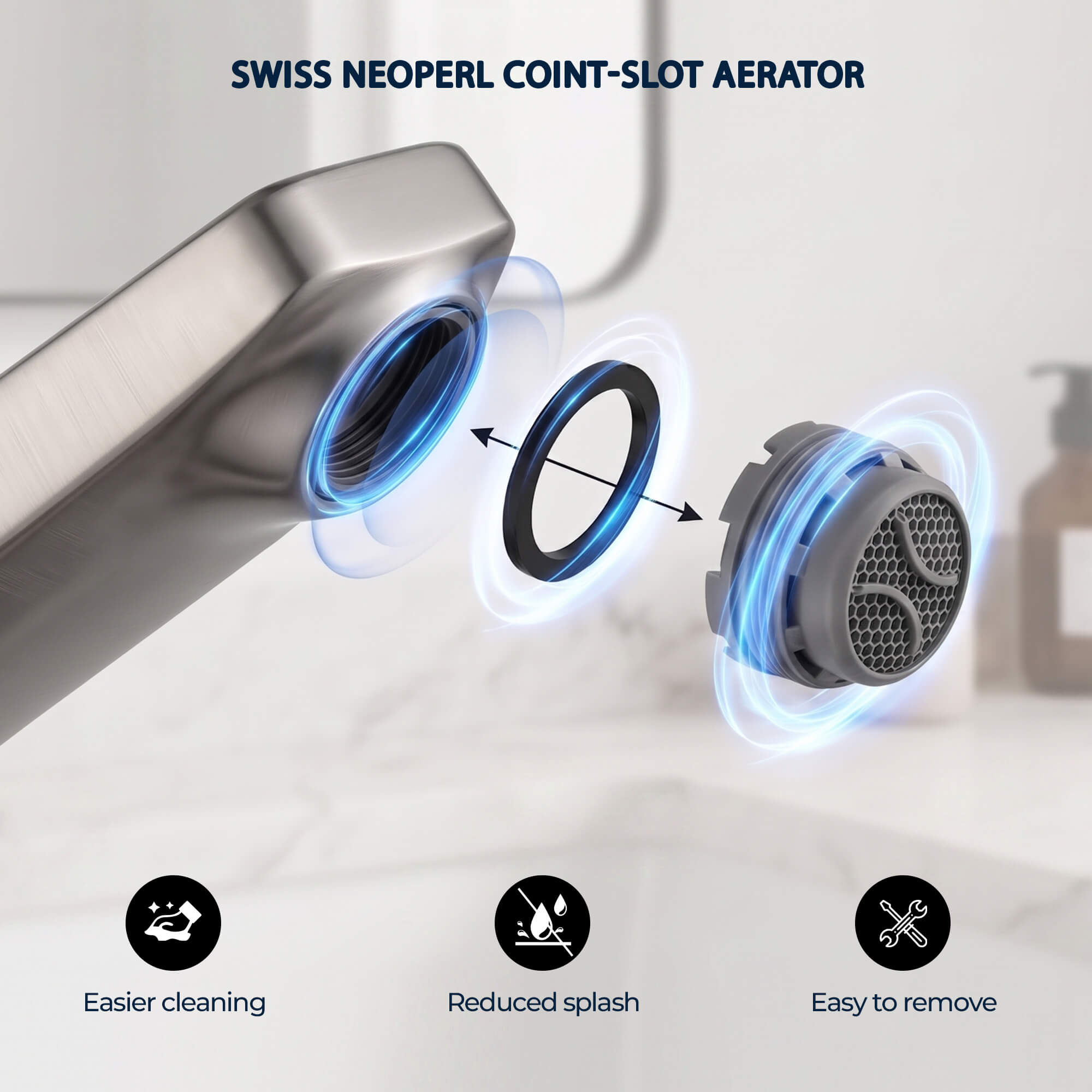 Modern Single-Hole Single-Handle Bathroom Sink Faucet