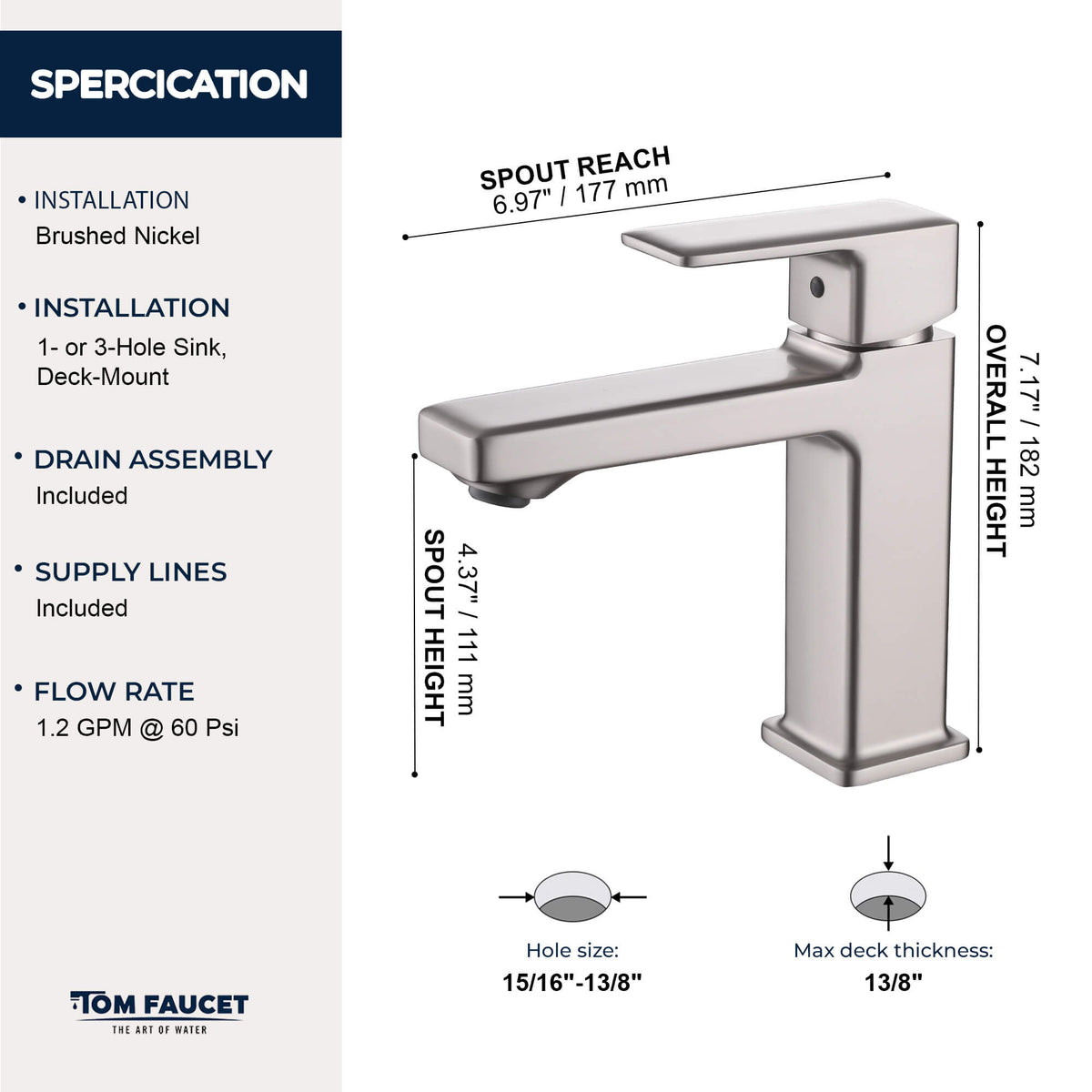 Modern Single-Hole Single-Handle Bathroom Sink Faucet