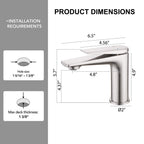 Modern Streamlined Flat-Spout Solid Brass Basin Faucet