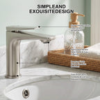 Modern Streamlined Flat-Spout Solid Brass Basin Faucet