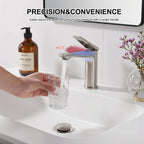 Modern Streamlined Flat-Spout Solid Brass Basin Faucet