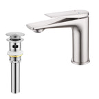 Modern Streamlined Flat-Spout Solid Brass Basin Faucet