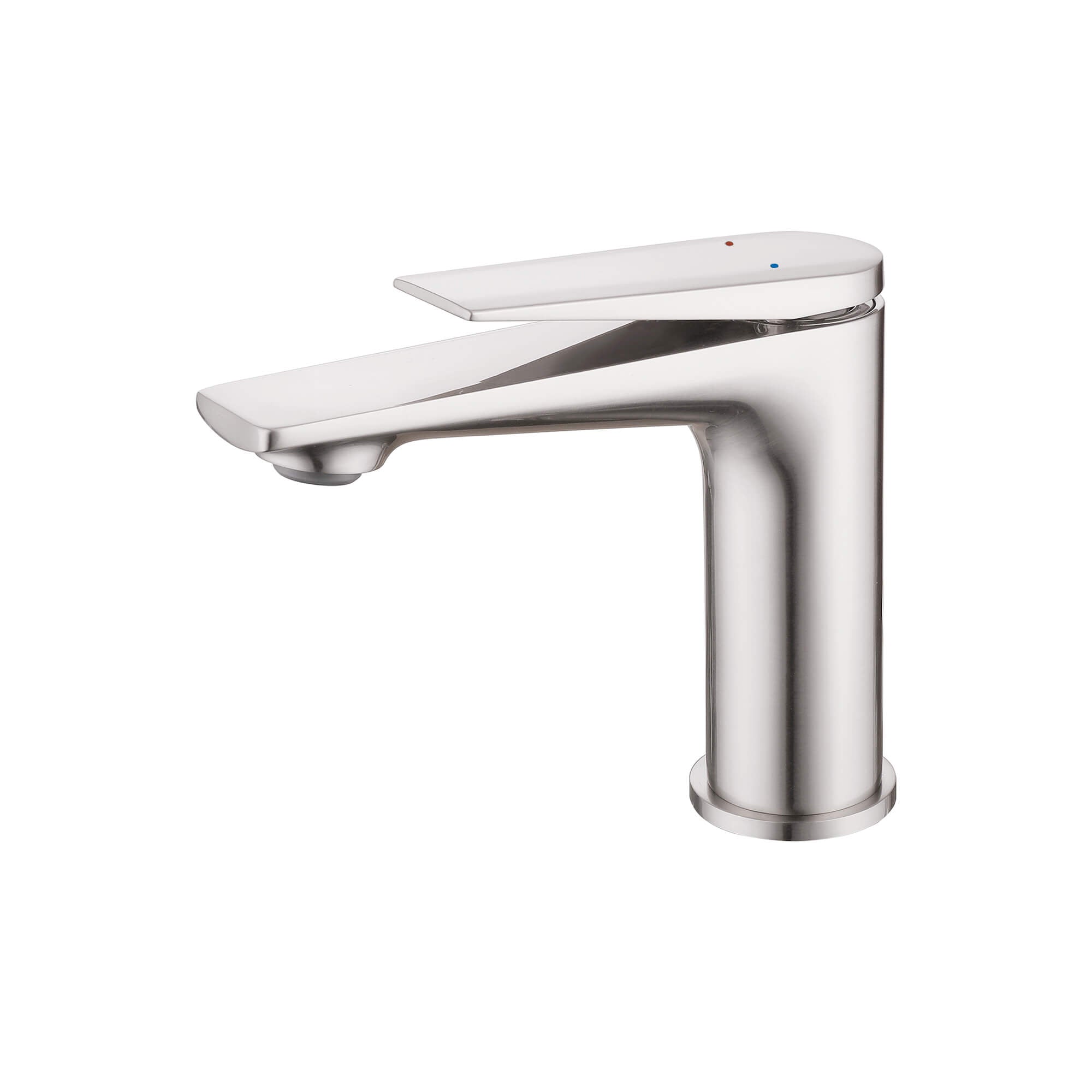 Modern Streamlined Flat-Spout Solid Brass Basin Faucet