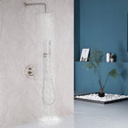 Minimalist  Pressure-Balanced Dual-Head Shower System with Swivel Rain Head