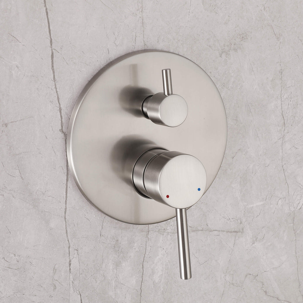 Minimalist  Pressure-Balanced Dual-Head Shower System with Swivel Rain Head