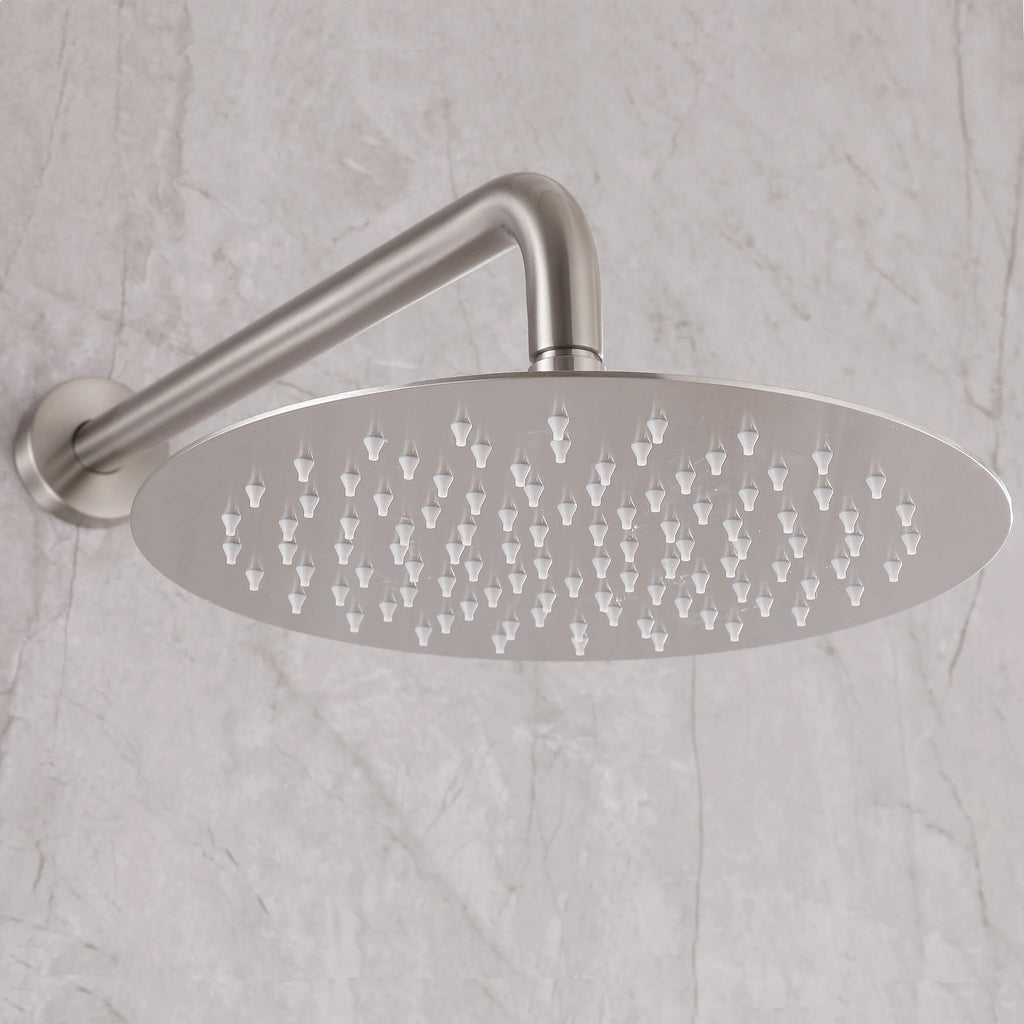 Minimalist  Pressure-Balanced Dual-Head Shower System with Swivel Rain Head