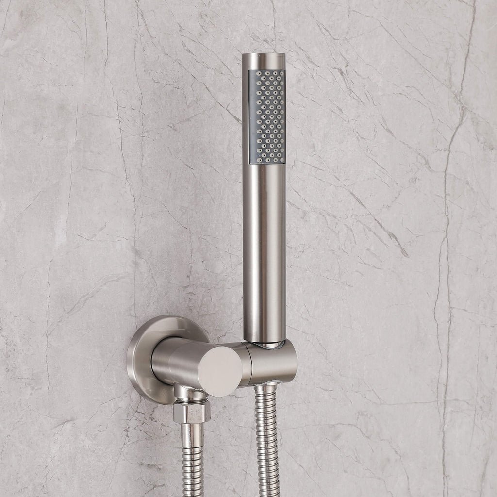 Minimalist  Pressure-Balanced Dual-Head Shower System with Swivel Rain Head
