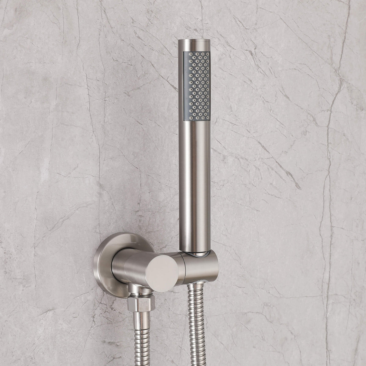 Minimalist  Pressure-Balanced Dual-Head Shower System with Swivel Rain Head