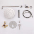 Minimalist  Pressure-Balanced Dual-Head Shower System with Swivel Rain Head