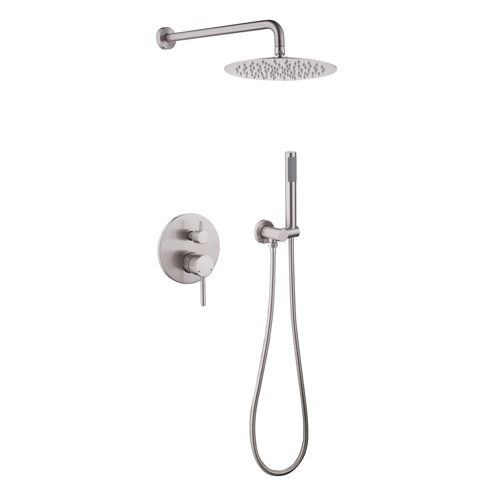 Minimalist  Pressure-Balanced Dual-Head Shower System with Swivel Rain Head