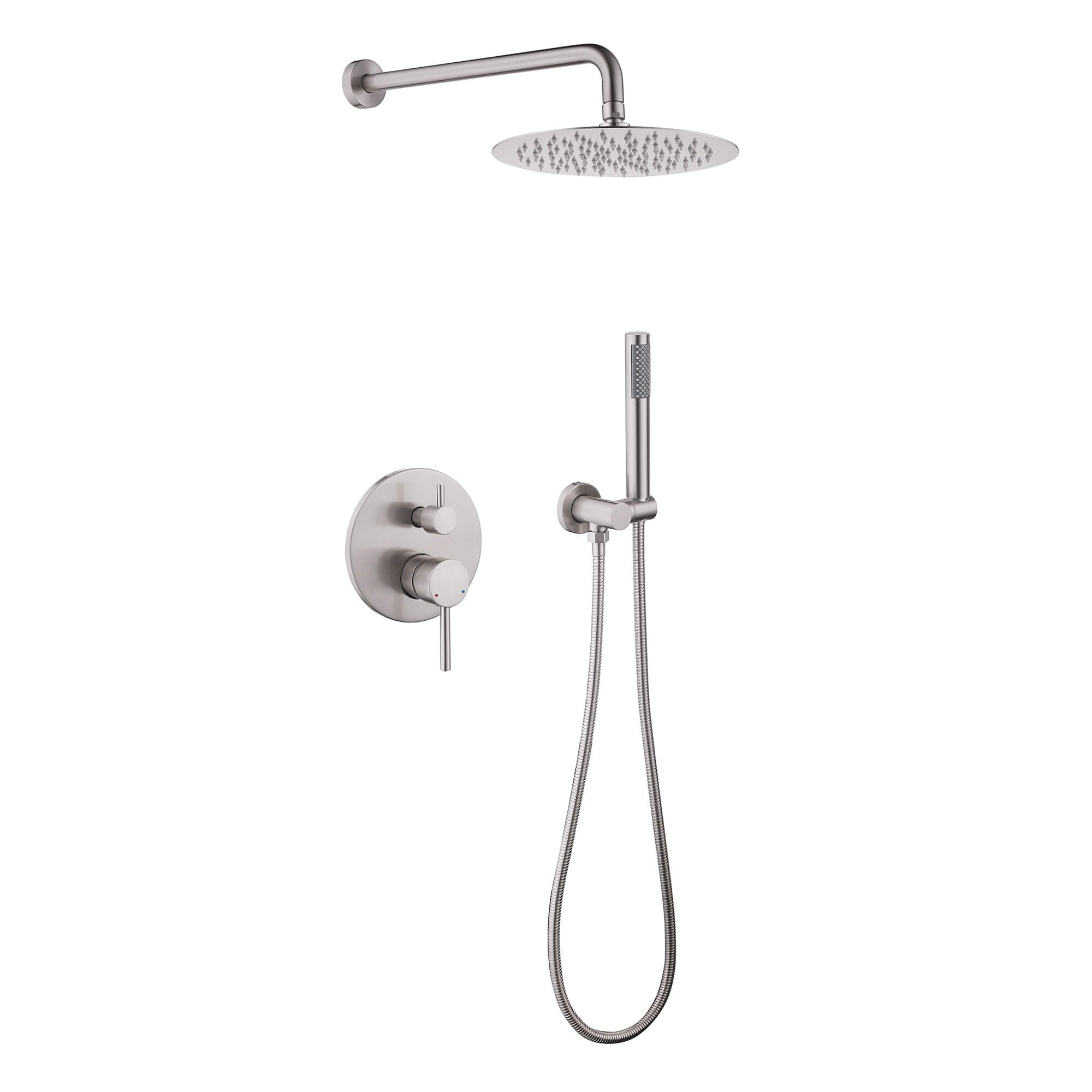 Minimalist  Pressure-Balanced Dual-Head Shower System with Swivel Rain Head