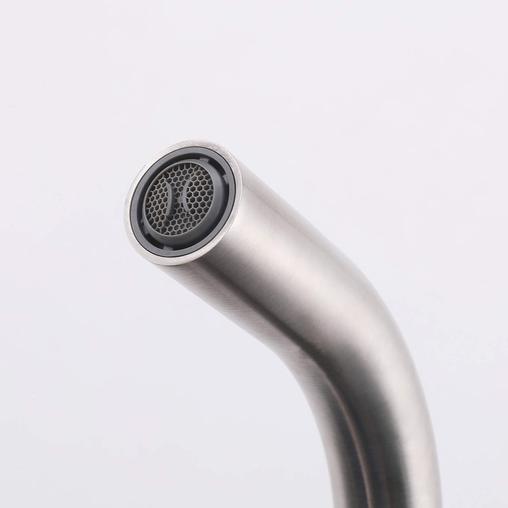 316 Stainless Steel Gooseneck Freestanding Tub Faucet with Thermostatic Control & High-Flow Spout