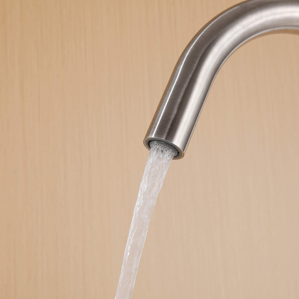 316 Stainless Steel Gooseneck Freestanding Tub Faucet with Thermostatic Control & High-Flow Spout