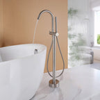 316 Stainless Steel Gooseneck Freestanding Tub Faucet with Thermostatic Control & High-Flow Spout