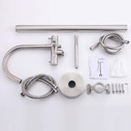 316 Stainless Steel Gooseneck Freestanding Tub Faucet with Thermostatic Control & High-Flow Spout