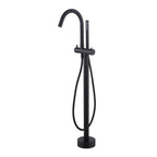 316 Stainless Steel Gooseneck Freestanding Tub Faucet with Thermostatic Control & High-Flow Spout