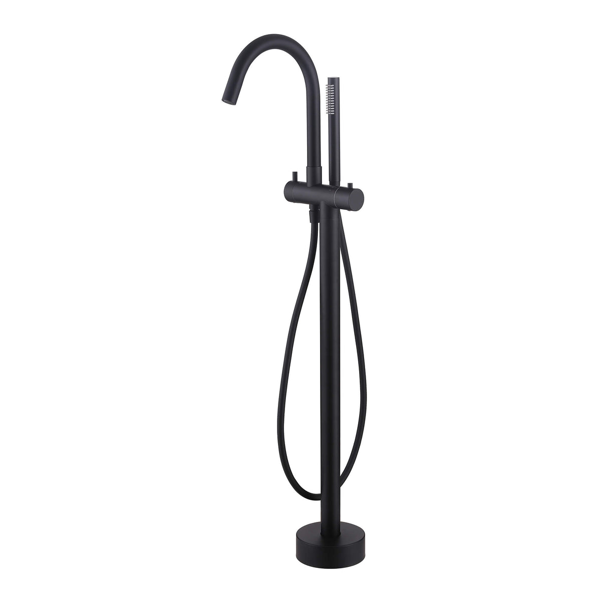 316 Stainless Steel Gooseneck Freestanding Tub Faucet with Thermostatic Control & High-Flow Spout