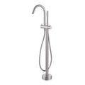 316 Stainless Steel Gooseneck Freestanding Tub Faucet with Thermostatic Control & High-Flow Spout