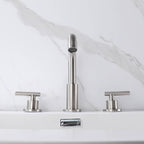 Brass 180° Swivel Gooseneck Spout Widespread Bathroom Faucet with Dual Handles