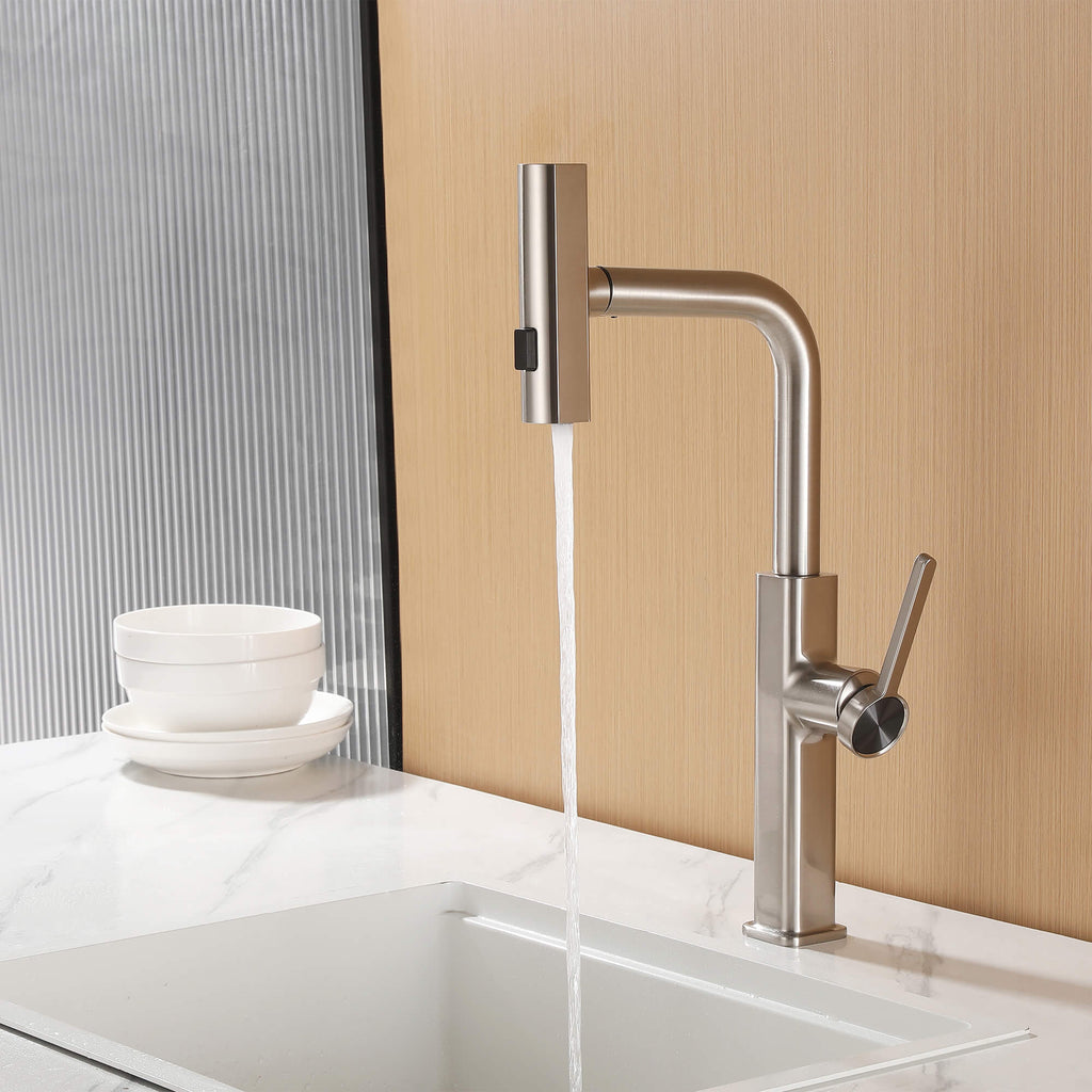 Smart Kitchen Faucet with Temperature Display & 3-Function Pull-Out Sprayer