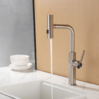 Smart Kitchen Faucet with Temperature Display & 3-Function Pull-Out Sprayer
