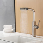 Smart Kitchen Faucet with Temperature Display & 3-Function Pull-Out Sprayer