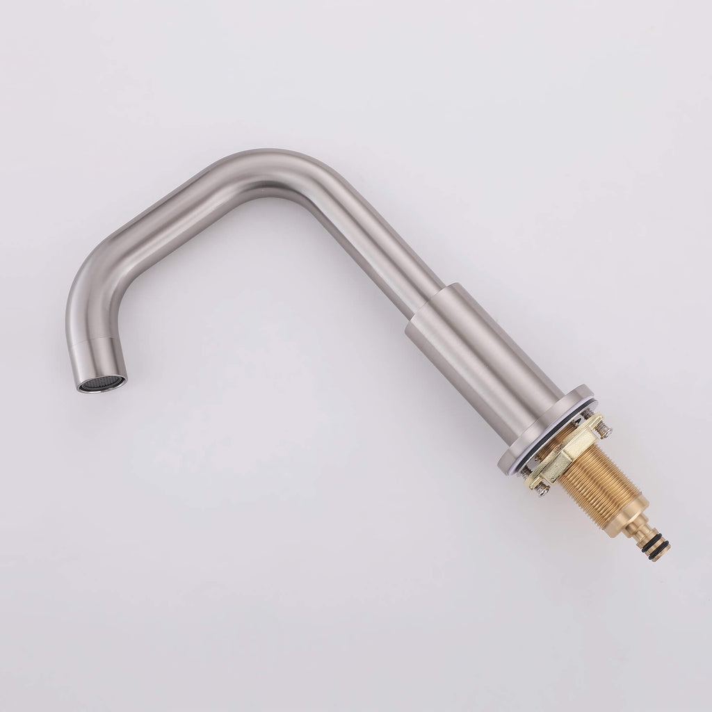 Brass 180° Swivel Gooseneck Spout Widespread Bathroom Faucet with Dual Handles