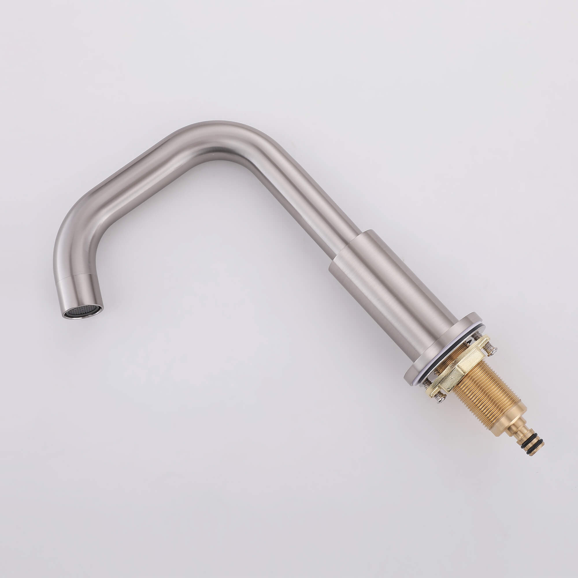 Brass 180° Swivel Gooseneck Spout Widespread Bathroom Faucet with Dual Handles