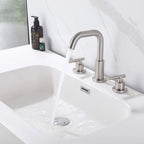 Brass 180° Swivel Gooseneck Spout Widespread Bathroom Faucet with Dual Handles