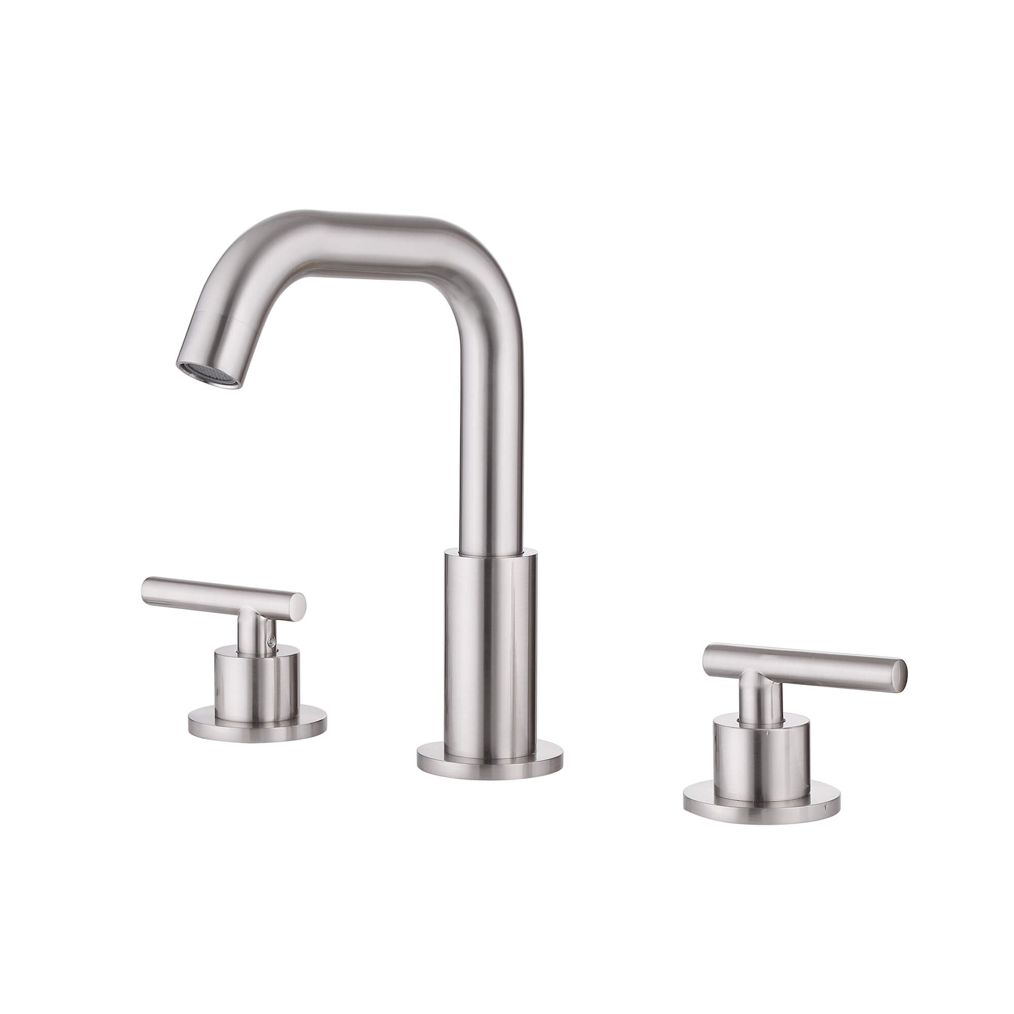 180° Swivel Gooseneck Spout Widespread Bathroom Faucet with Dual Handles