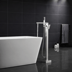 360° Swivel Cube Freestanding Tub Faucet with Hand Shower Single Handle