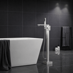 360° Swivel Cube Freestanding Tub Faucet with Hand Shower Single Handle
