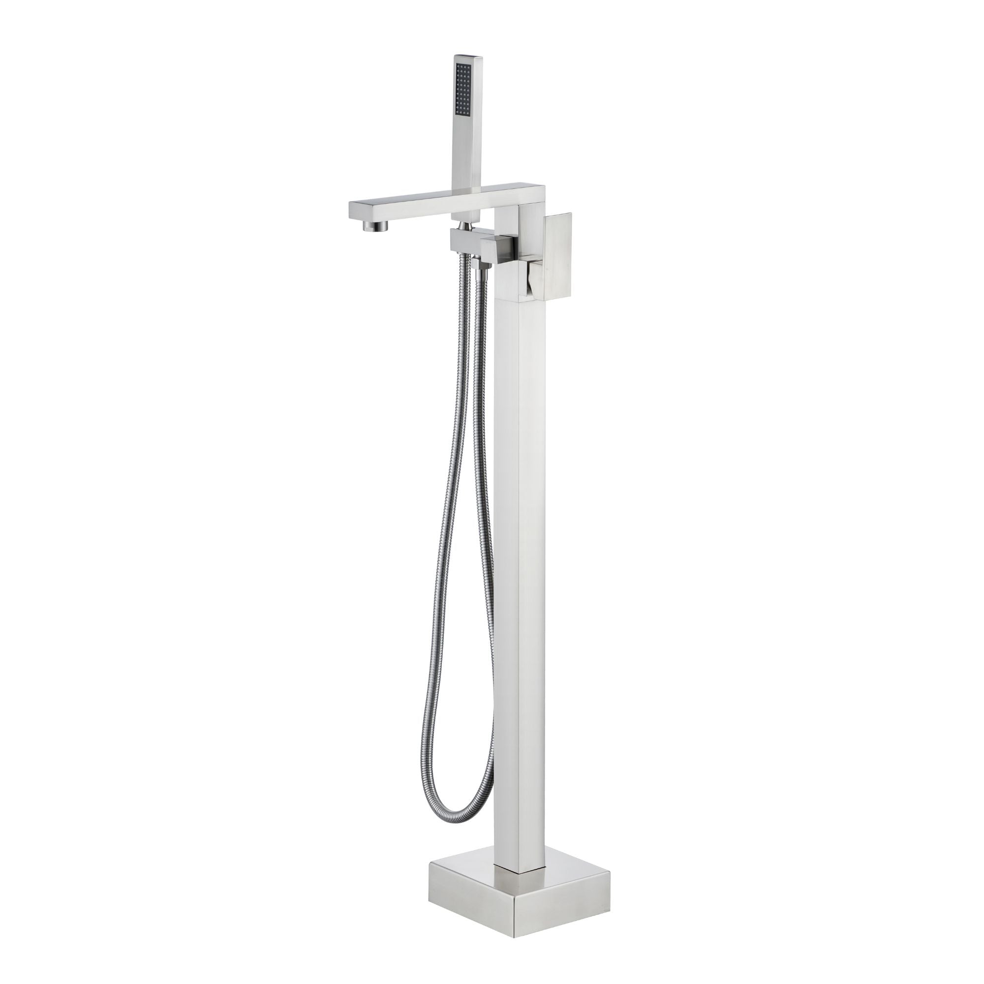 360° Swivel Cube Freestanding Tub Faucet with Hand Shower Single Handle
