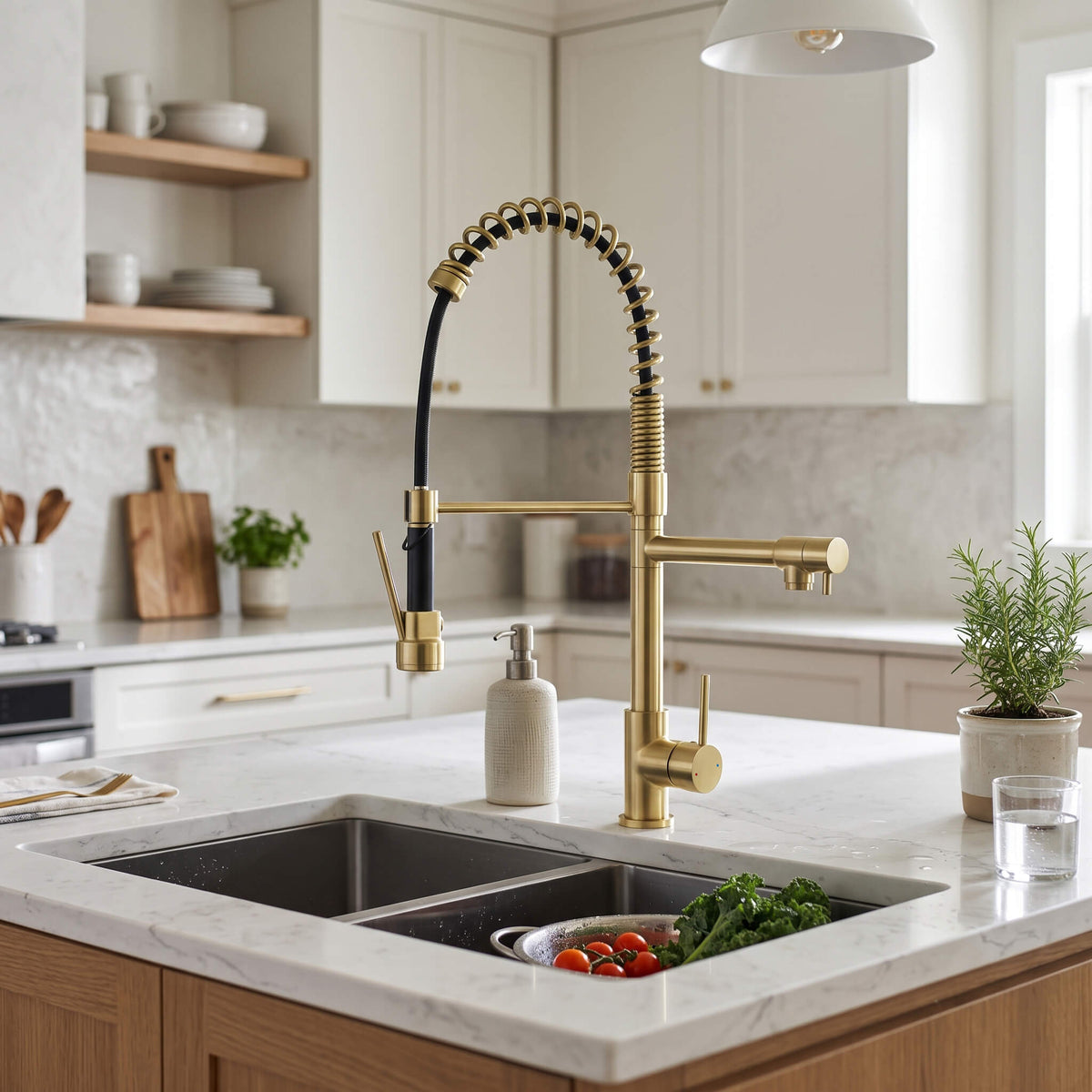 Luxury 3-Functions Pull-Down Kitchen Faucet with Magnetic Docking Spray Head