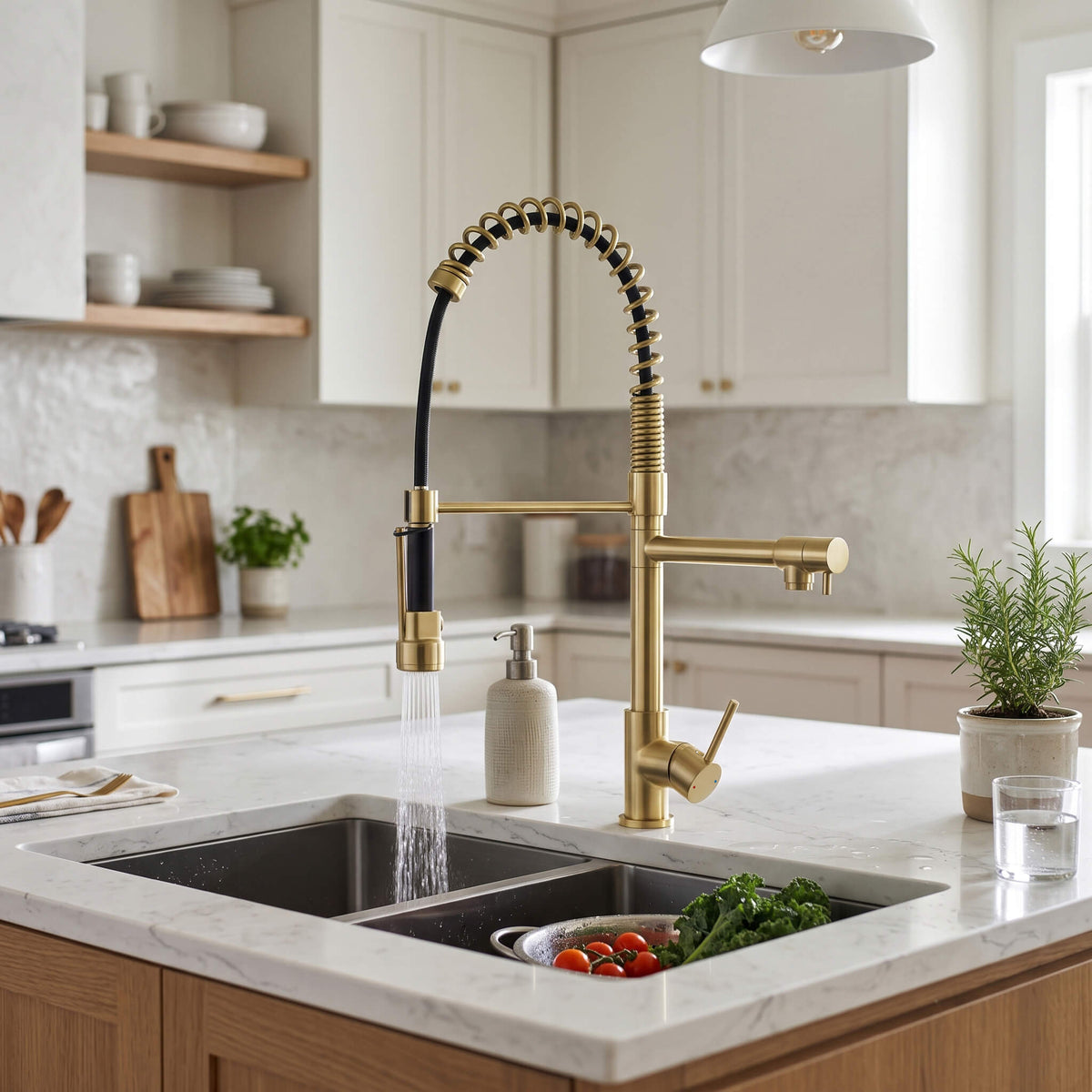 Luxury 3-Functions Pull-Down Kitchen Faucet with Magnetic Docking Spray Head