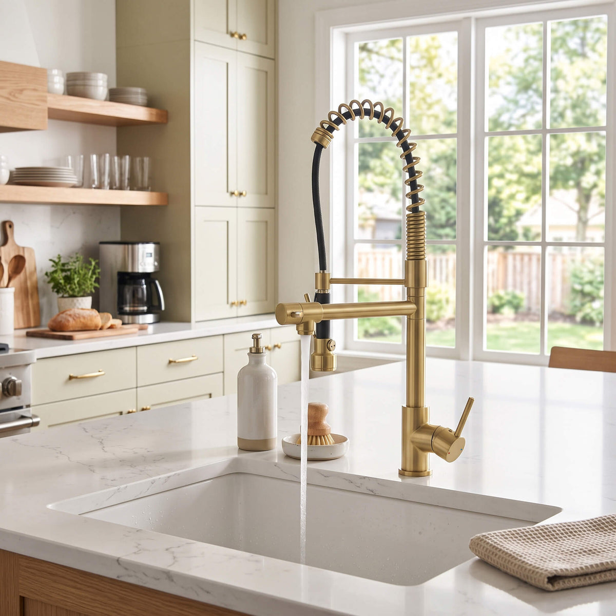 Luxury 3-Functions Pull-Down Kitchen Faucet with Magnetic Docking Spray Head