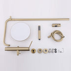 Wall Mounted Rain Shower Head With Adjustable Handheld Slide Bar Shower System