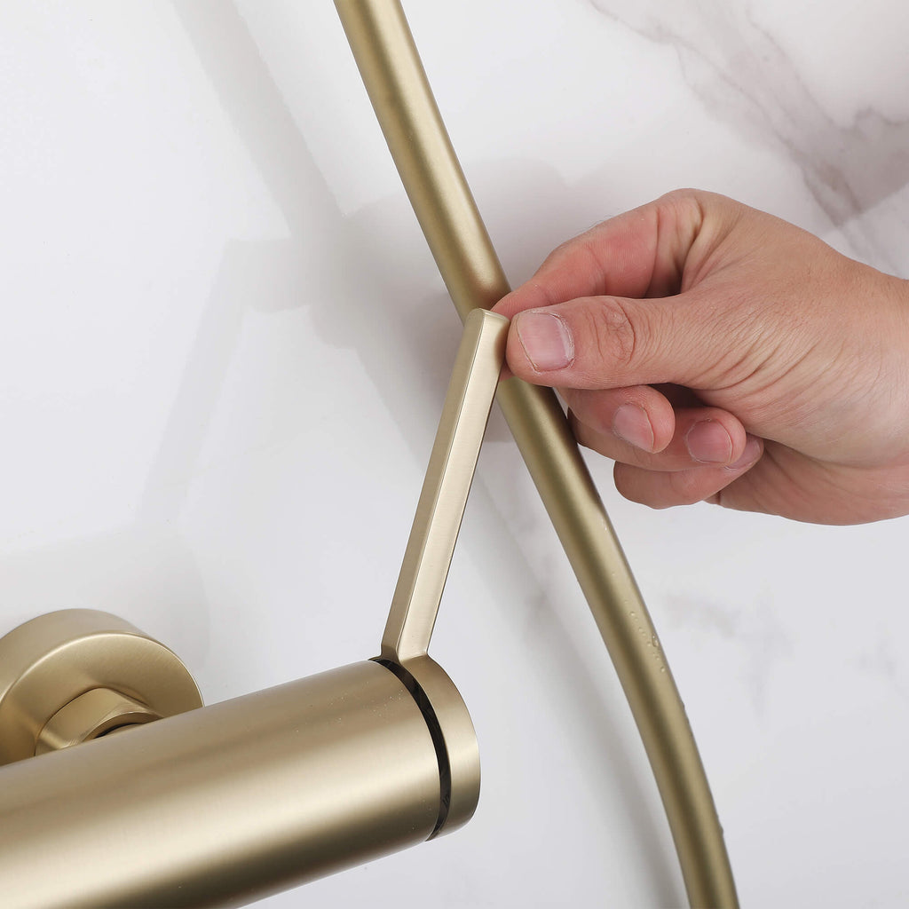 Wall Mounted Rain Shower Head With Adjustable Handheld Slide Bar Shower System