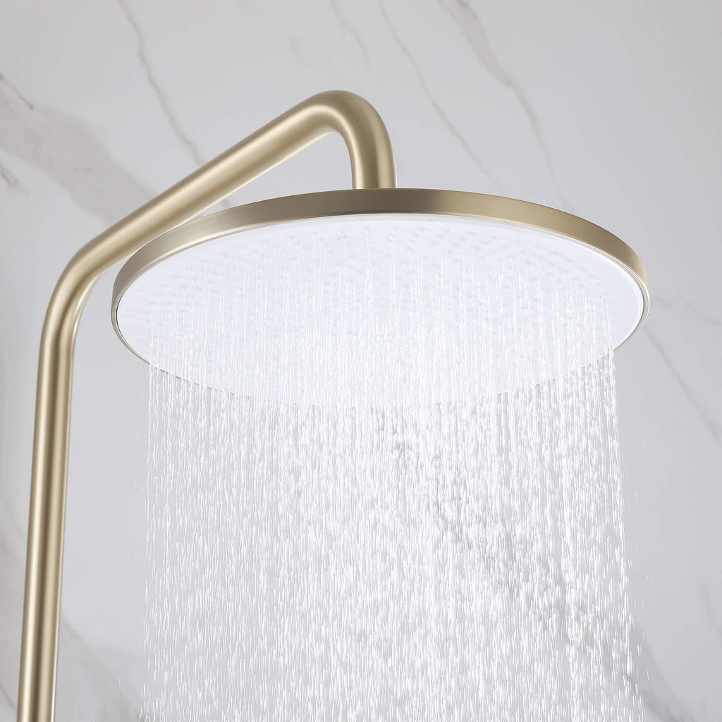 Wall Mounted Rain Shower Head With Adjustable Handheld Slide Bar Shower System