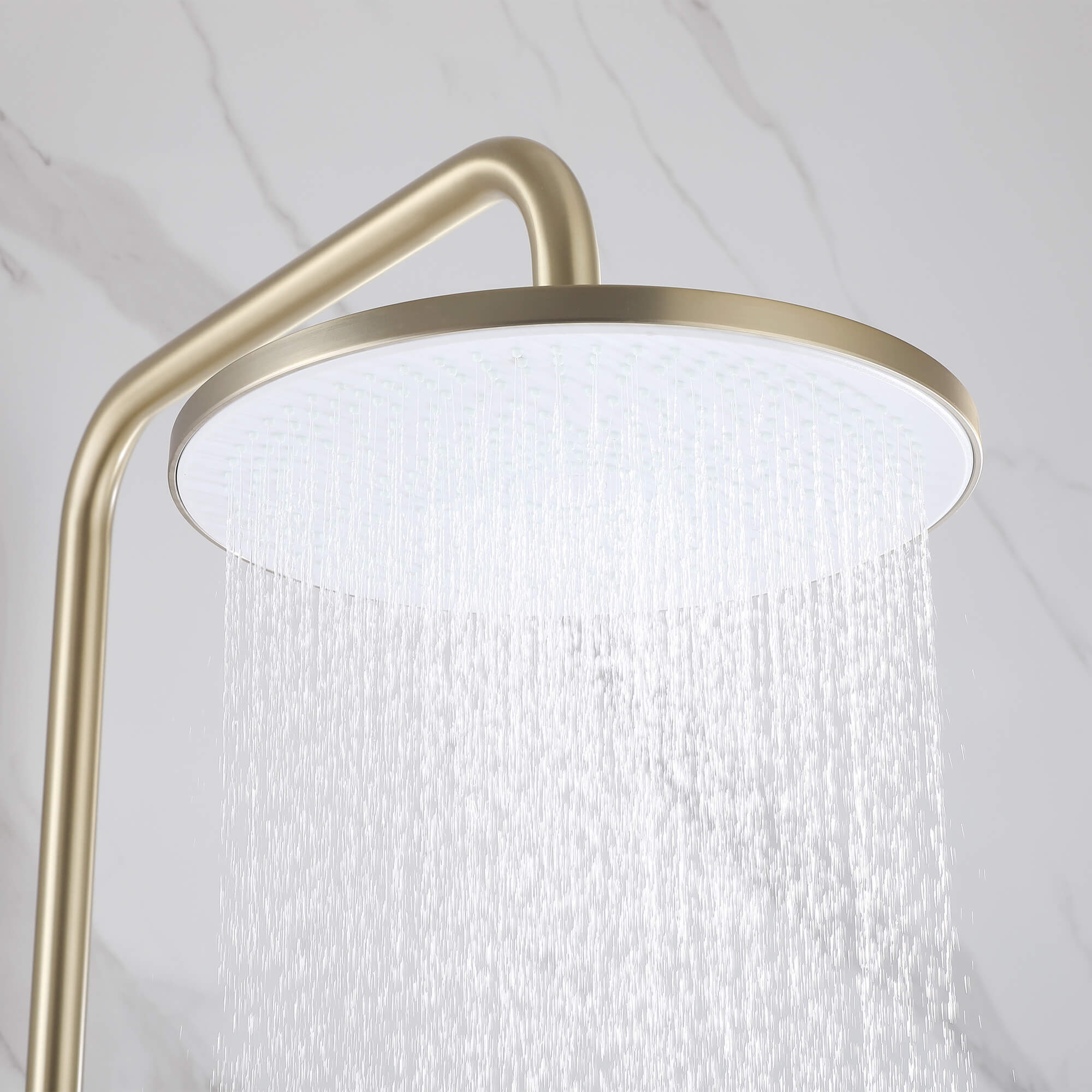 Wall Mounted Rain Shower Head With Adjustable Handheld Slide Bar Shower System